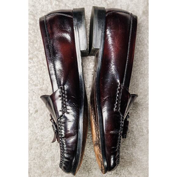 Cole Haan Burgundy Leather Tassel Loafers Slip On Shoes Mens Size 12 - Picture 3 of 16